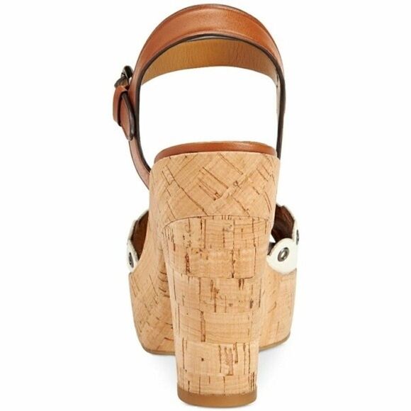 New! COACH Women's Platform Leather Sandals Shoes Chunky Heel Open-Toe Size 9 - Picture 2 of 11